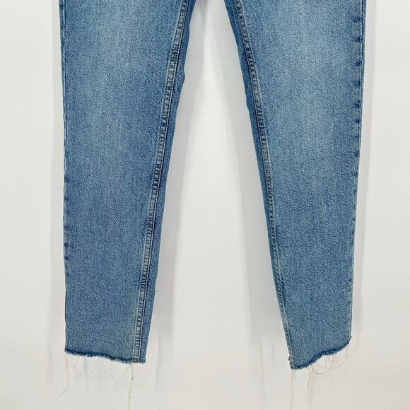 ZARA Women’s Skinny Jeans Size 2 Light Wash Raw Hem Mid Rise Stretch Denim - Picture 4 of 7